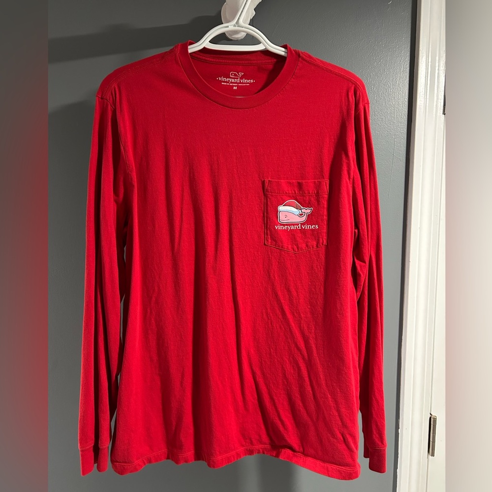 Vineyard Vines Men's Bright Red Long Sleeve Tee